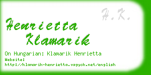 henrietta klamarik business card